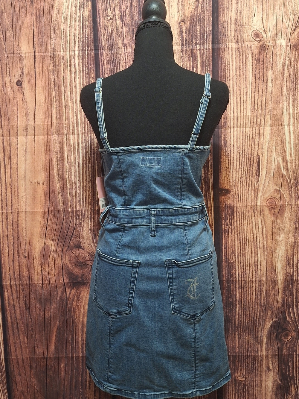 Juicy Couture Sweetheart Neckline Denim Zip Up Dress Size Medium NWT - Picture 6 of 8